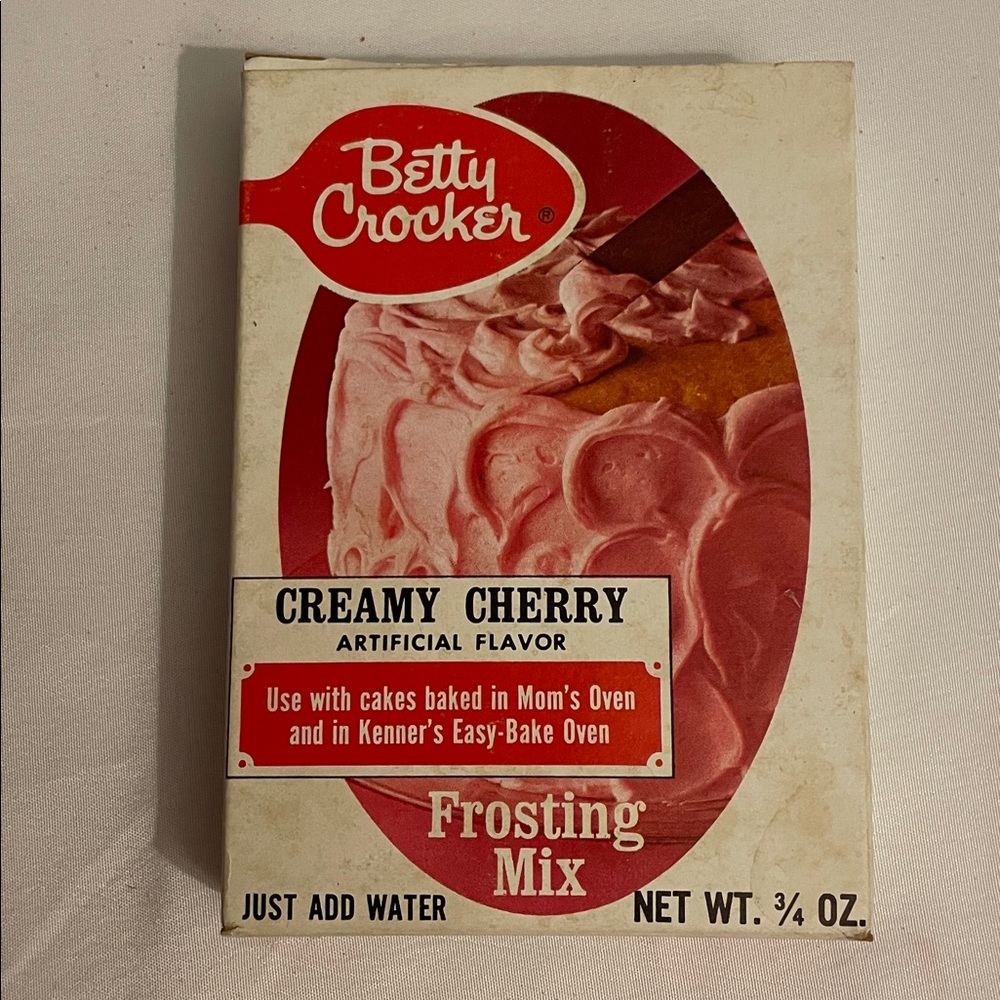 Vintage Betty Crocker Creamy Cherry Frosting Mix 1970s Collectible Rare Find.
